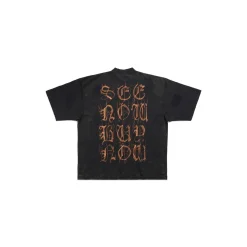 T-shirt Heavy Metal Large Fit in Nero Délavé