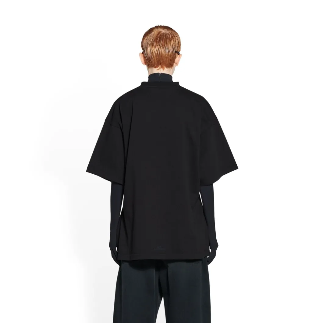 T-shirt Hourglass Bb Balenciaga Medium Fit da Donna in Nero