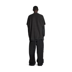 T-shirt Inside-out Antwerpen Oversize in Nero
