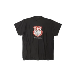 T-shirt Inside-out Antwerpen Oversize in Nero