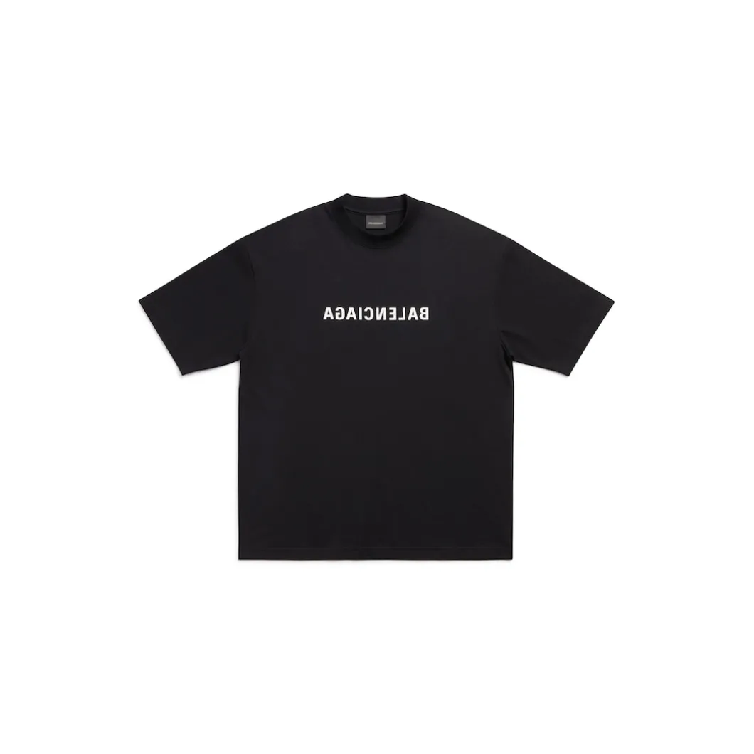 T-shirt Mirror Balenciaga Medium Fit in Nero