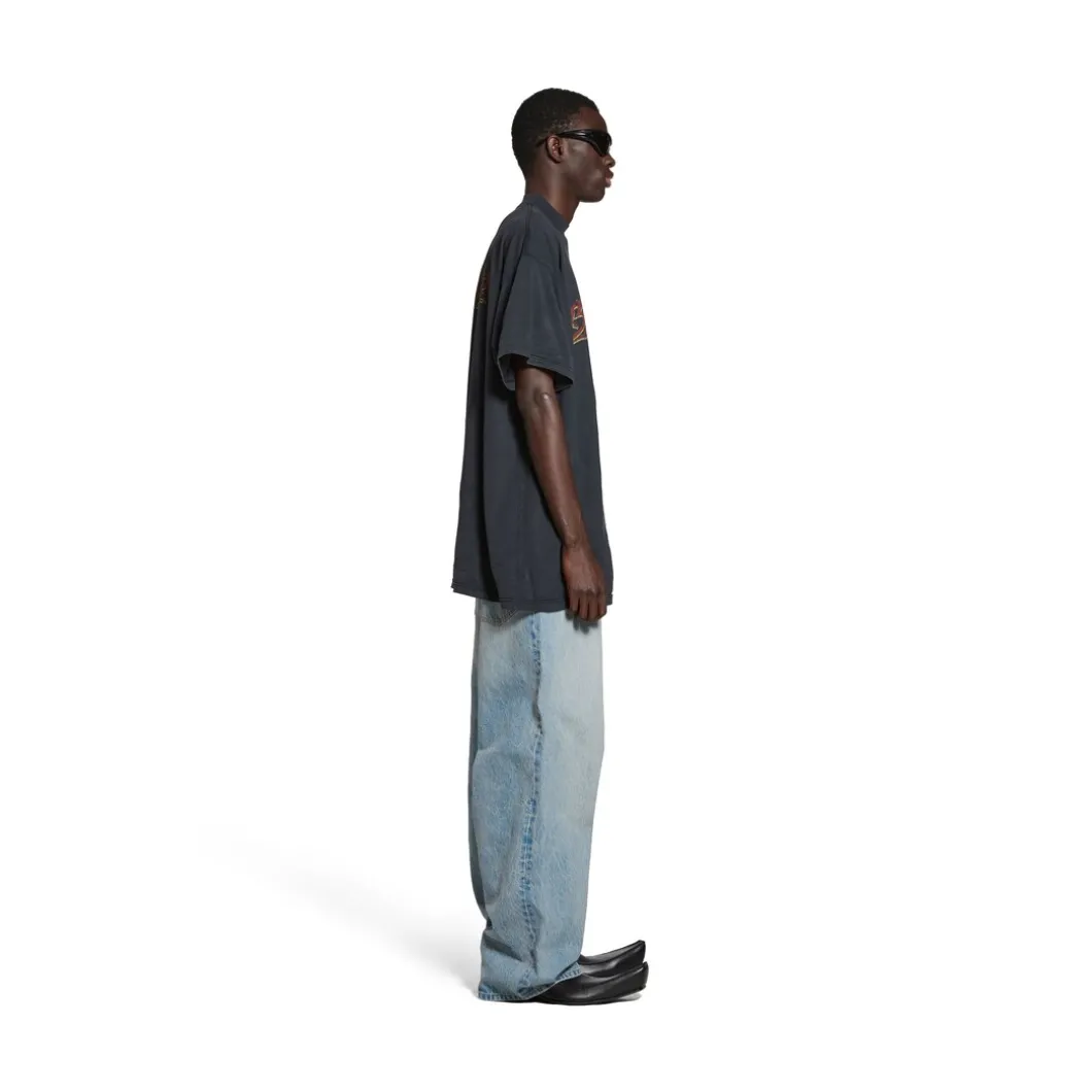 T-shirt Offshore Oversize in Nero Délavé