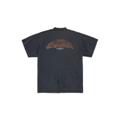 T-shirt Offshore Oversize in Nero Délavé
