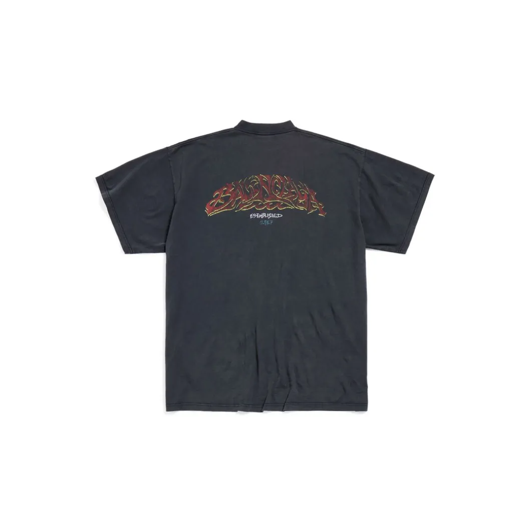 T-shirt Offshore Oversize in Nero Délavé