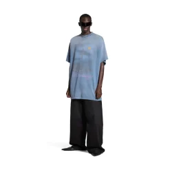 T-shirt Paris Moon Oversize in Blu