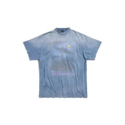 T-shirt Paris Moon Oversize in Blu