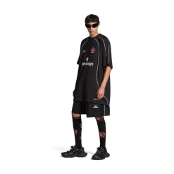 T-shirt Paris Soccer Oversize in Nero/bianco