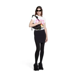 T-shirt Paris Tropical Aderente da Donna in Bianco/rosa