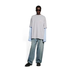 T-shirt Political Campaign Layered in Grigio
