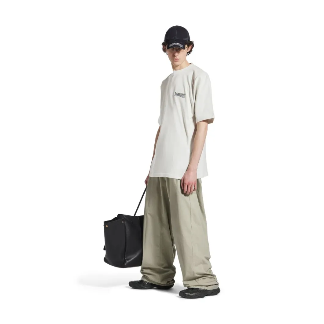 T-shirt Political Campaign Large Fit da Donna in Bianco