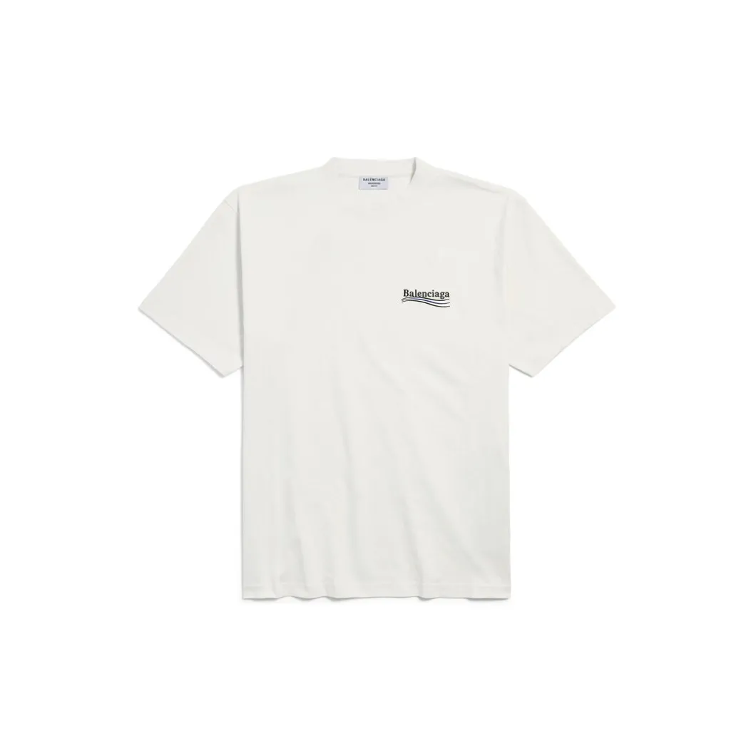 T-shirt Political Campaign Large Fit da Donna in Bianco