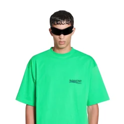 T-shirt Political Campaign Large Fit in Verde/nero/blu