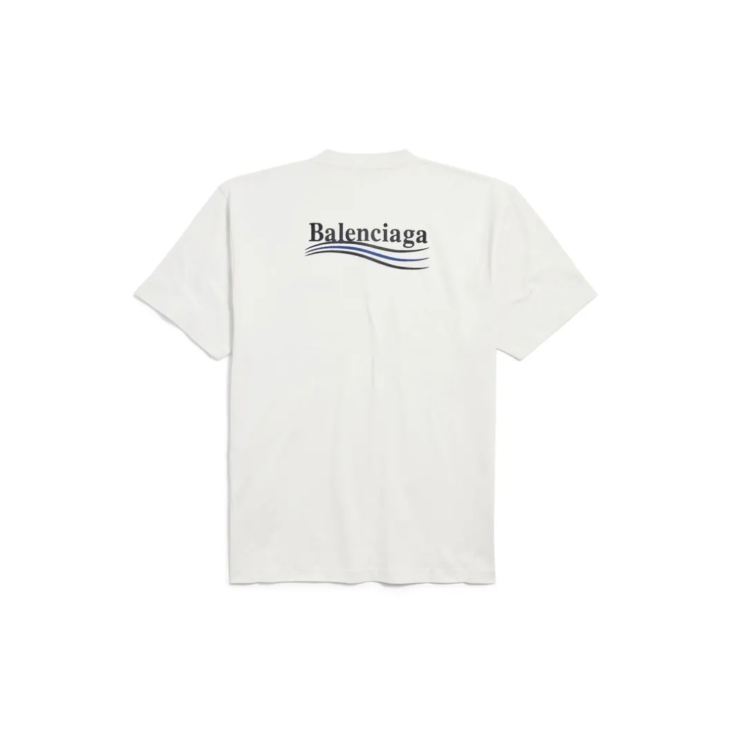 T-shirt Political Campaign Large Fit da Donna in Bianco