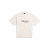 T-shirt Political Stencil Medium Fit in Bianco Sporco/nero