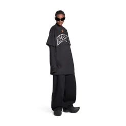 T-shirt Skater Oversize in Nero Délavé