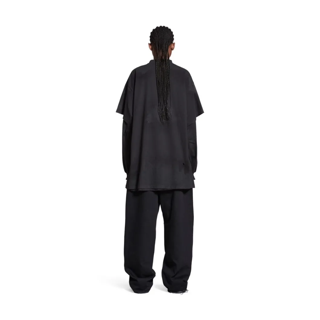 T-shirt Skater Oversize in Nero Délavé