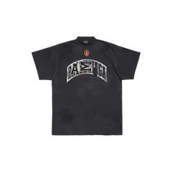 T-shirt Skater Oversize in Nero Délavé