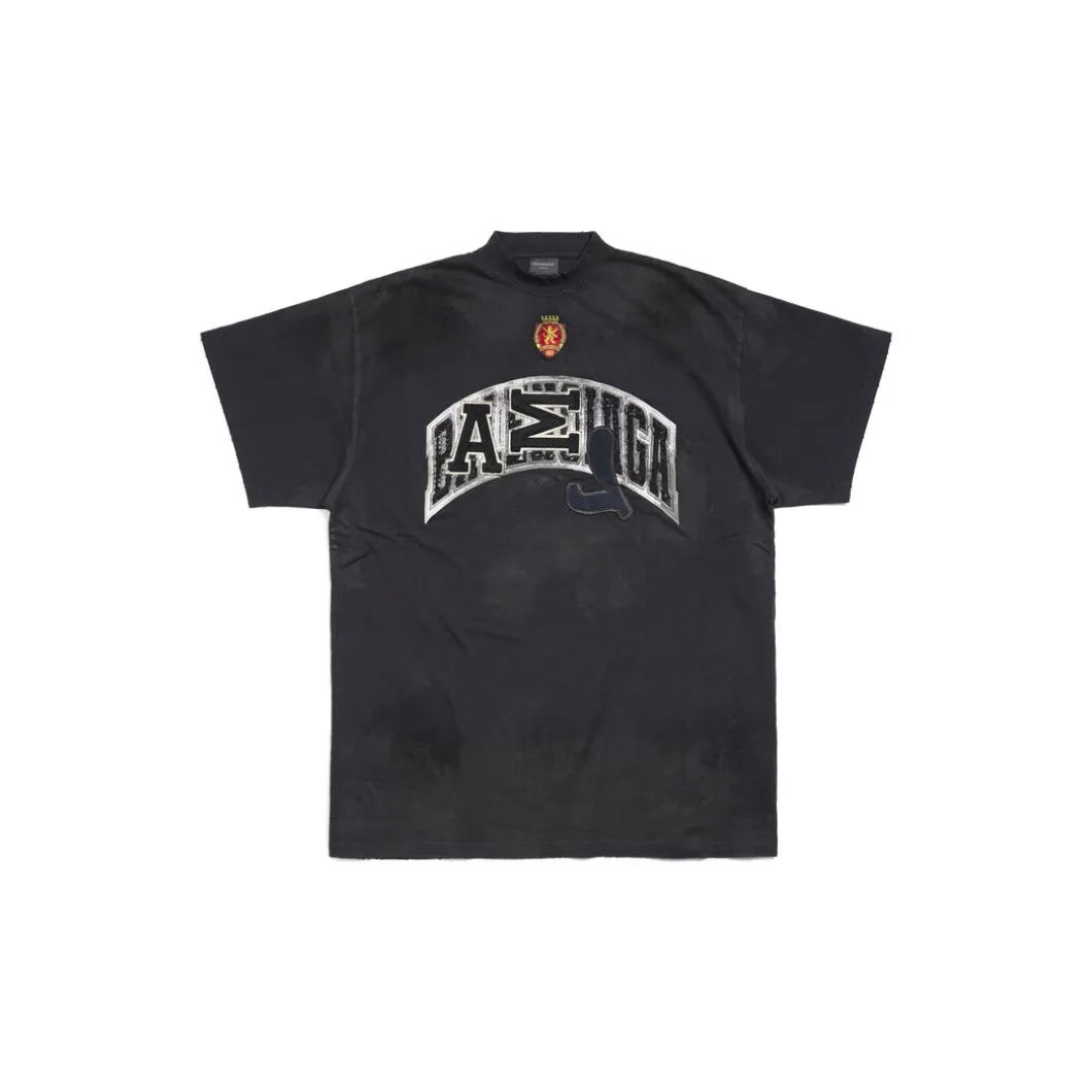 T-shirt Skater Oversize in Nero Délavé