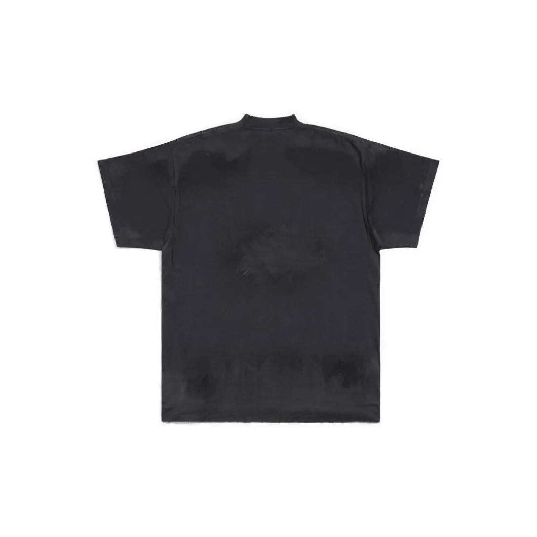 T-shirt Skater Oversize in Nero Délavé