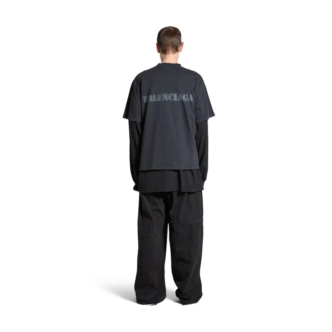 T-shirt Stencil Type Medium Fit in Nero