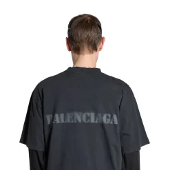 T-shirt Stencil Type Medium Fit in Nero