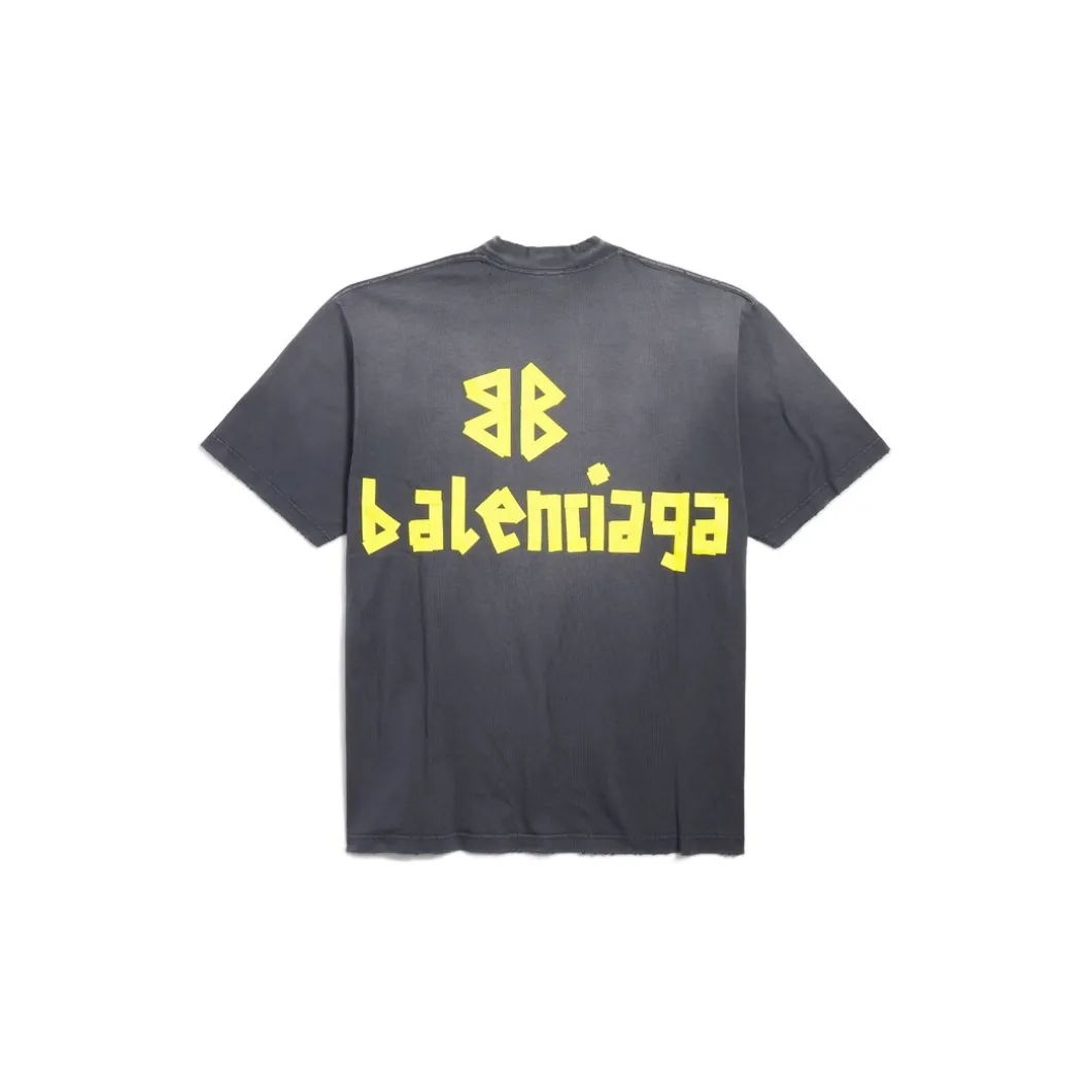 T-shirt Tape Type Medium Fit in Nero Délavé