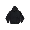 Zip-up Hoodie Capospalla Paris Moon Oversize in Nero D&eacute;lav&eacute;