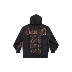 Zip-up Hoodie Heavy Metal Small Fit in Nero D&eacute;lav&eacute;